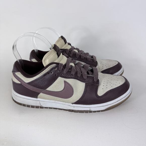 Nike Dunk Low Athletic Sneakers Women's 8.5 Plum Coconut Milk Suede Low Top - Picture 2 of 10